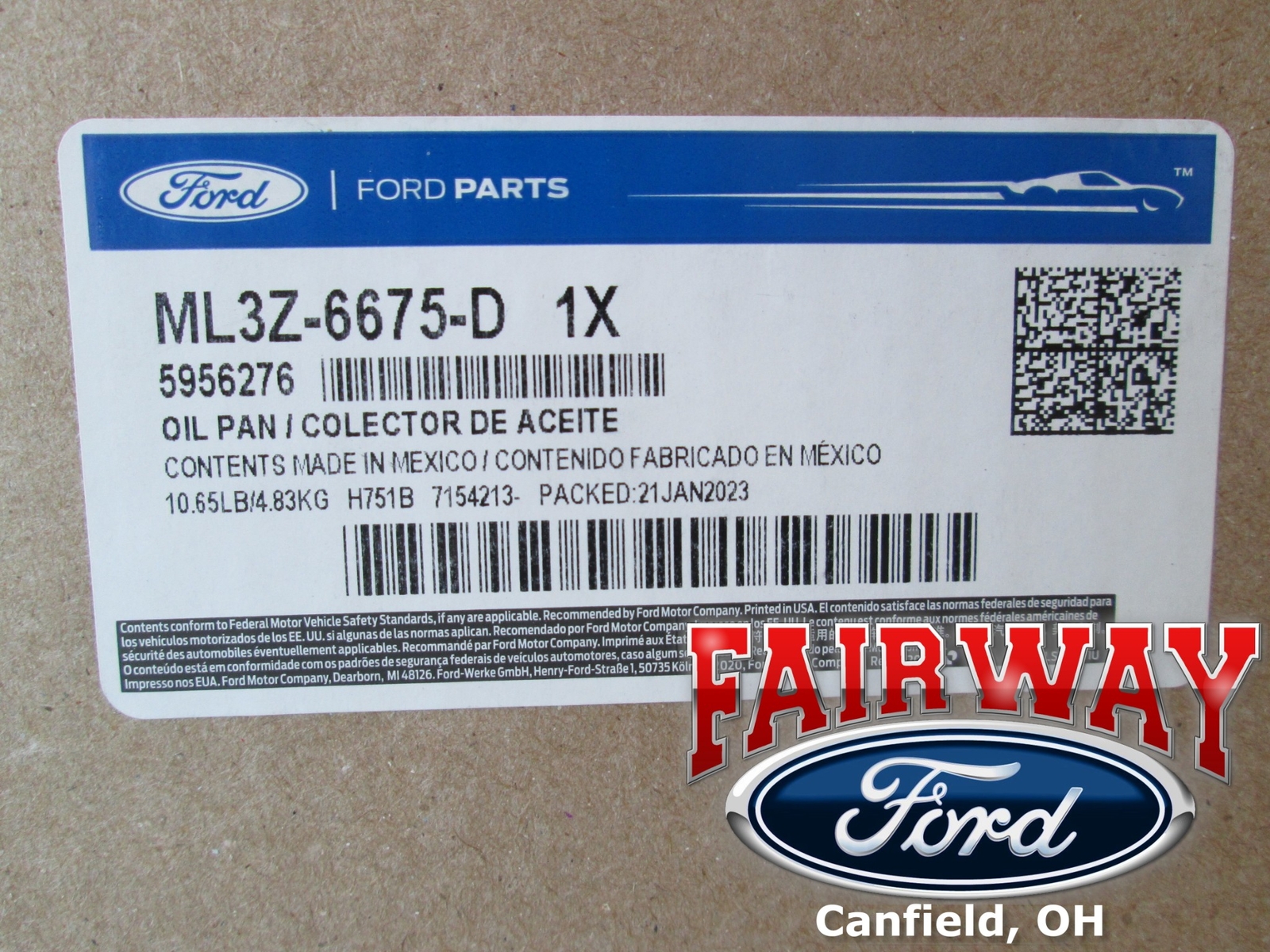 11 thru 23 F-150 OEM Ford Oil Pan Assembly 3.5L Ecoboost ML3Z-6675-D