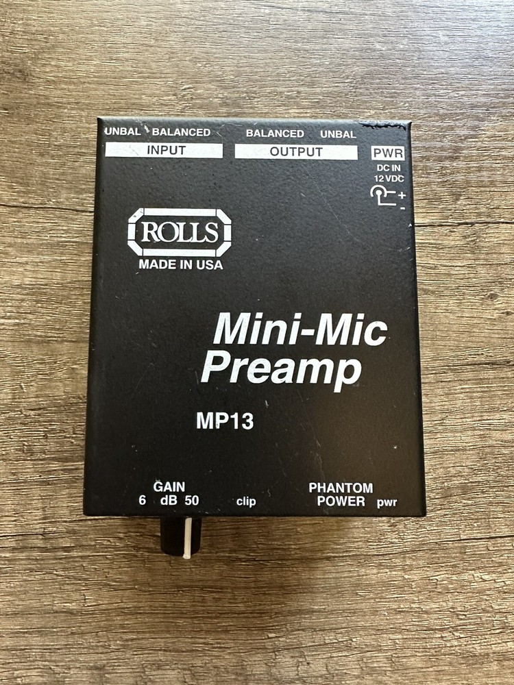 ROLLS MP13 Mini-Mic Preamp Phantom Power
