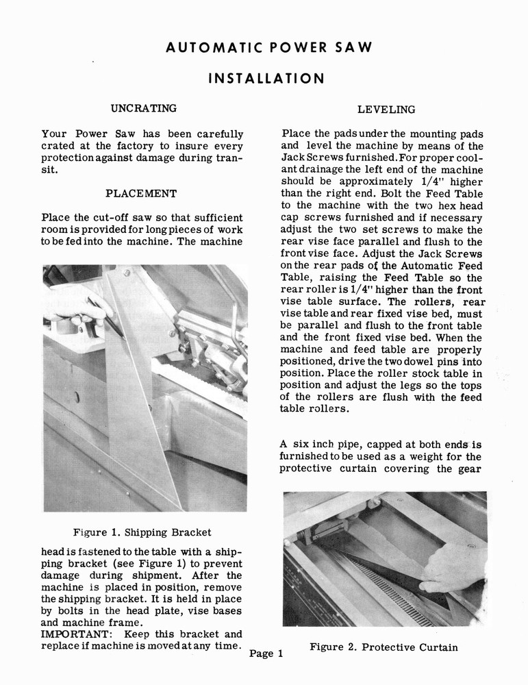 DoALL C70 Horizontal Automatic Power Bandsaw Instruction Manual #1147