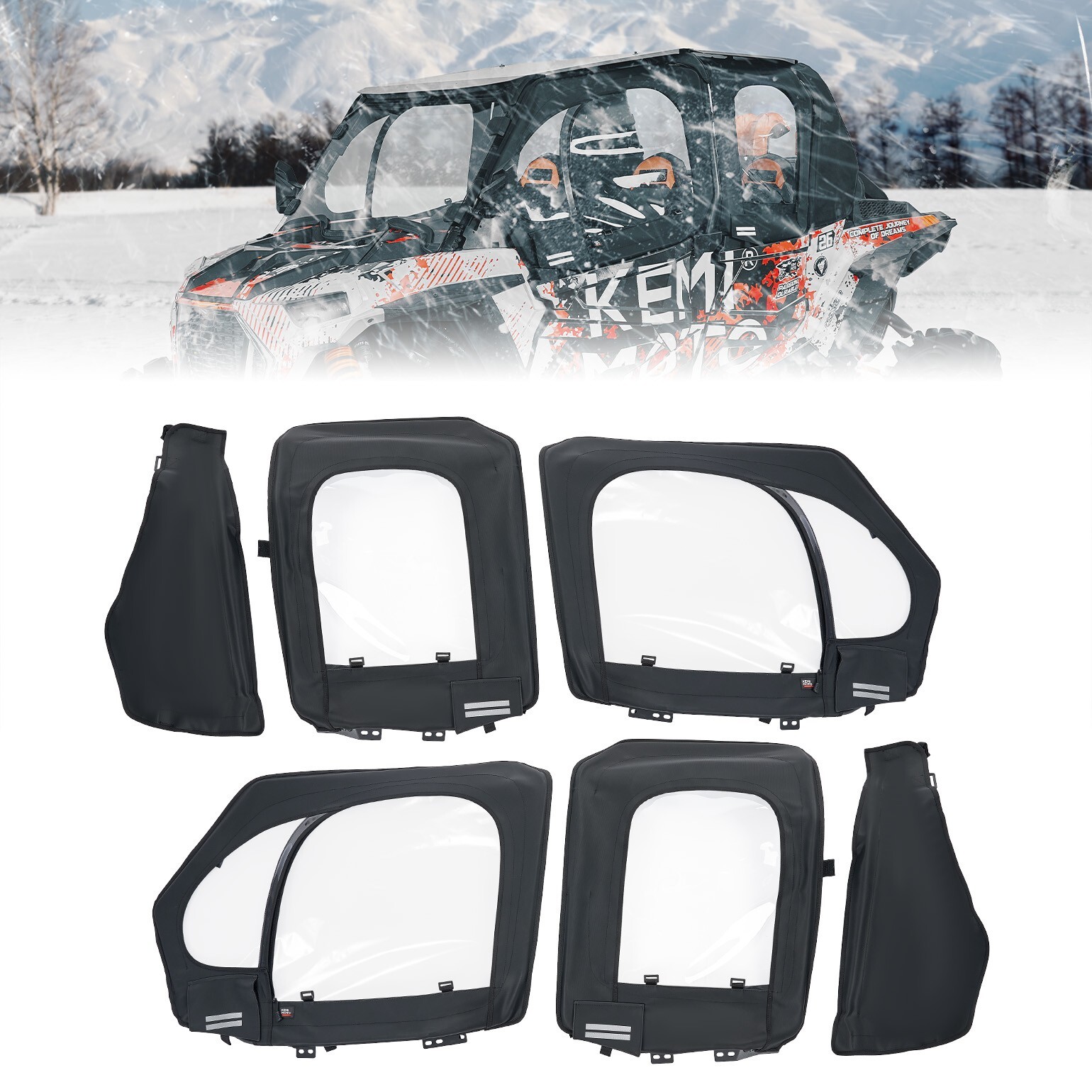 UTV Upper Door Framed Cab Enclosure for Polaris RZR XP 4 1000 XP 4 Turbo 2019-23