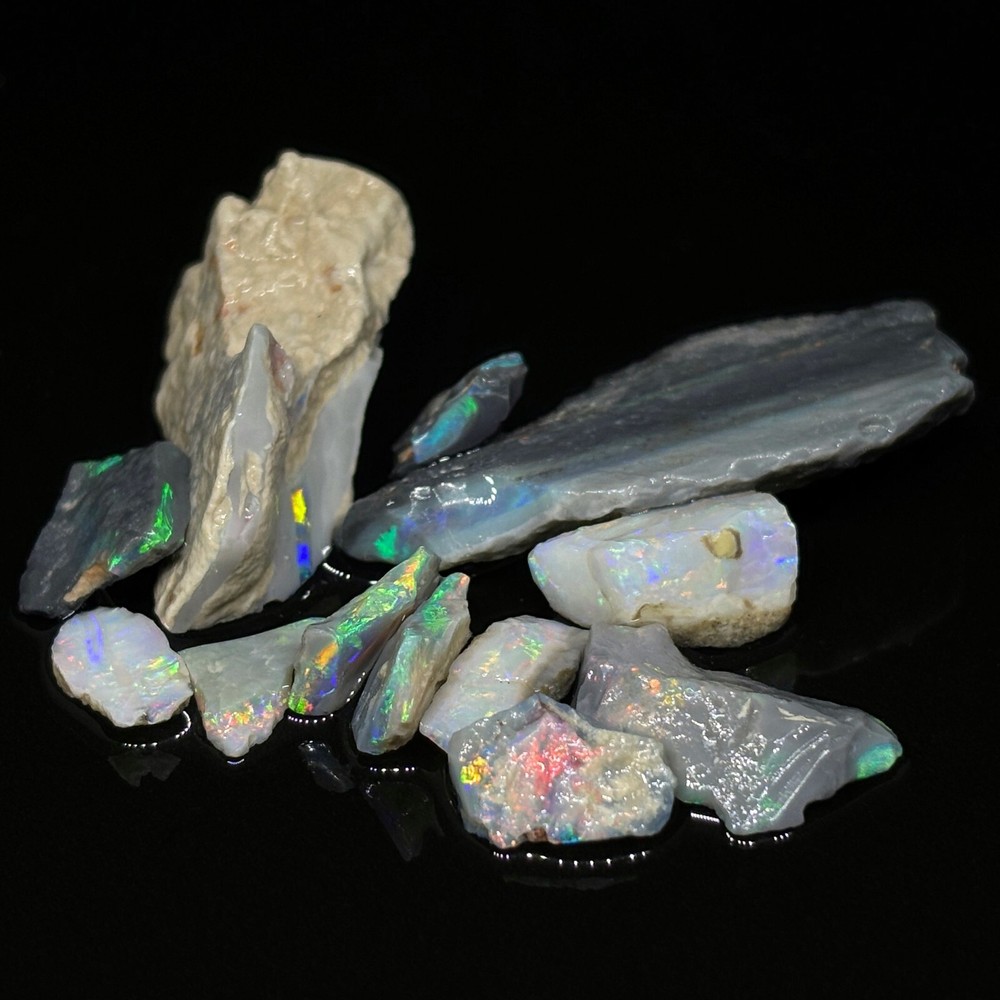 Beautiful Rough Australian Lightning Ridge Raw Opal Cutting Parcel