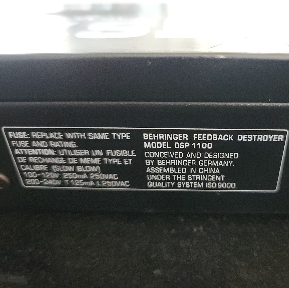 Behringer Feedback Destroyer DSP1100 24 Bit Dual Engine Parametric