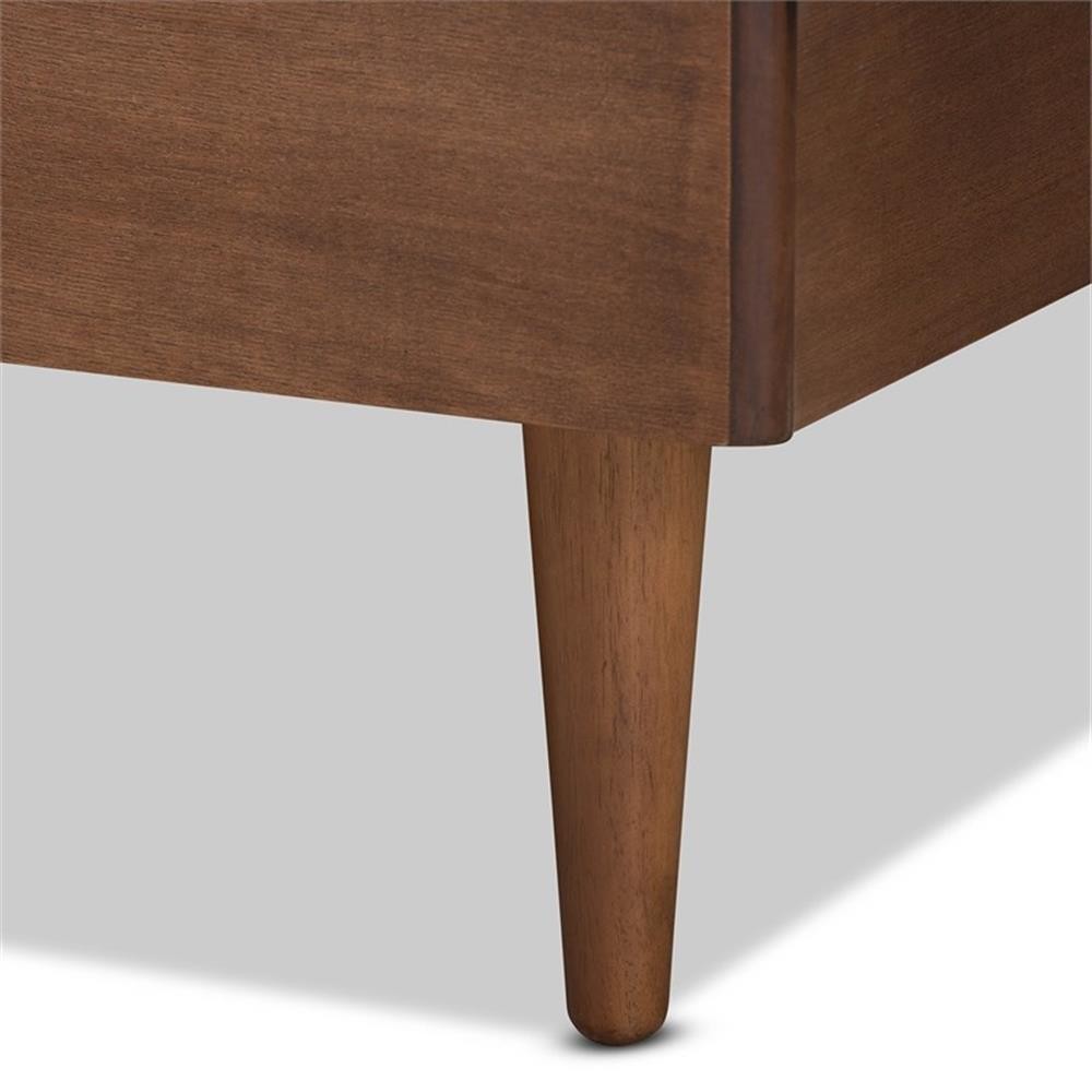 Bowery Hill Ash Walnut Finished Wood King Size Platform Bed
