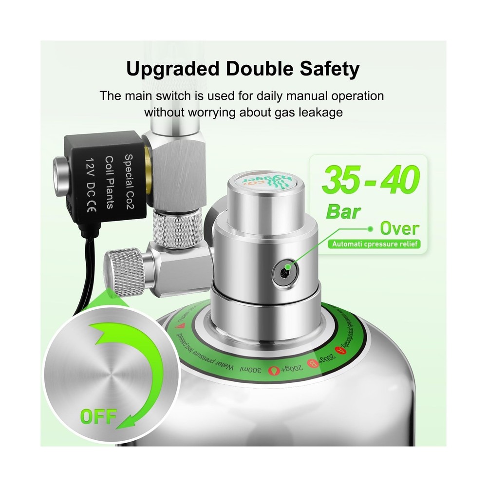 Pro 5L Aquarium CO2 Generator System, Complete Carbon Dioxide Reactor Kit wit...