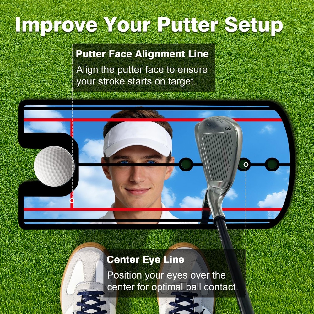 Golf Putting Mirror Training Aid, Alignment Training Tool for Putting Practic...