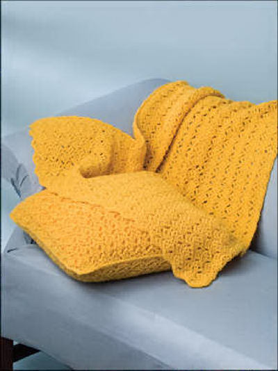 Easy Lapghans & Pillows Matching Sets Crochet Patterns Throws Annie's Attic NEW
