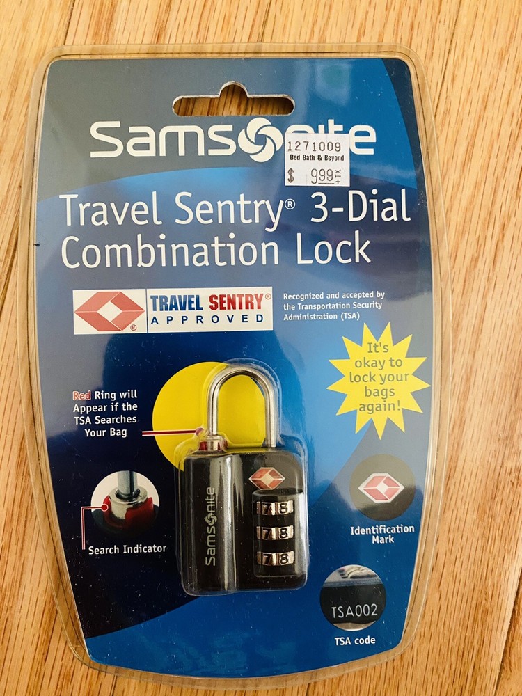 Samsonite 3 Dial Combo Lock Travel Sentry Approved