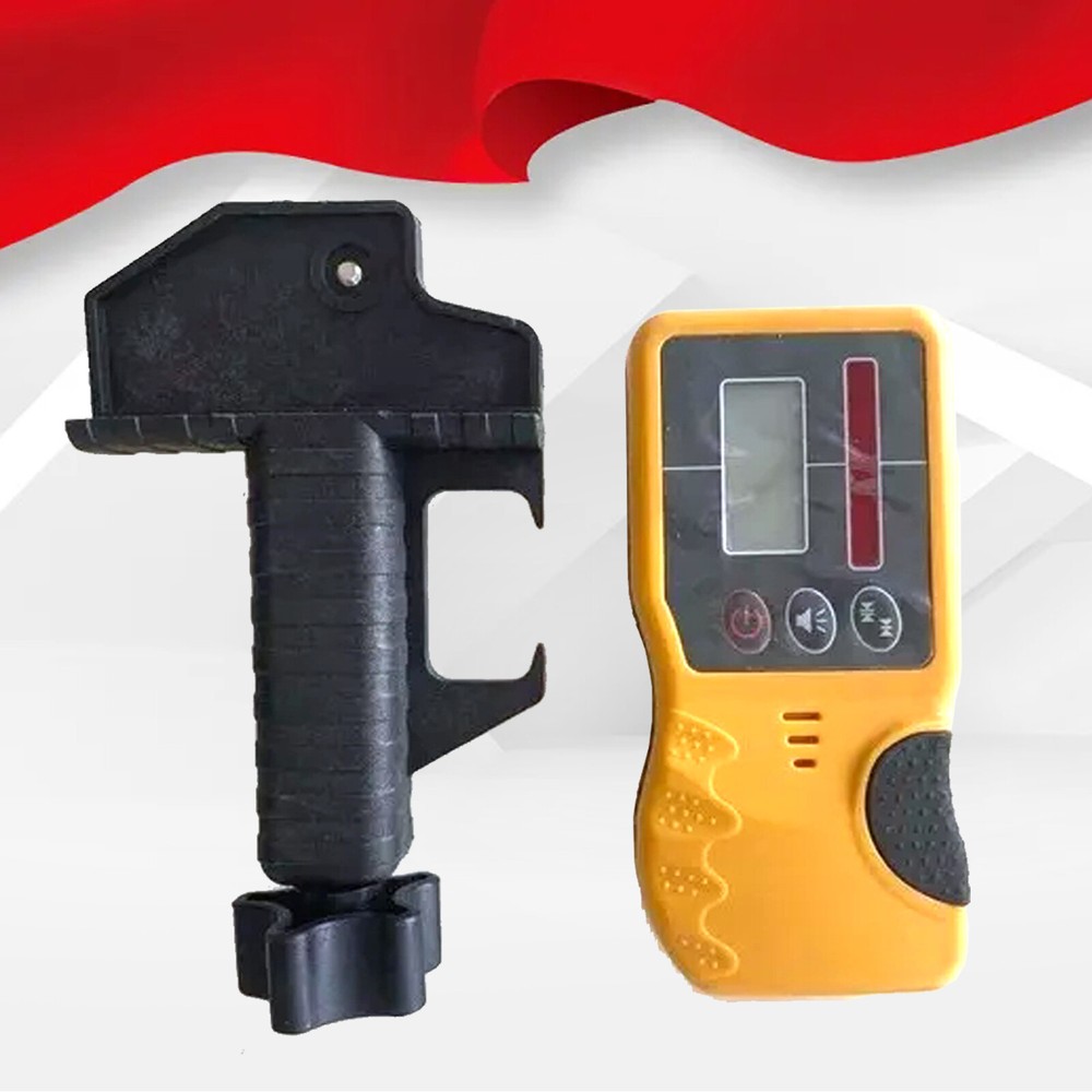 500m Red Laser Leveling Detector Rotating level Receiver LCD Dual Display