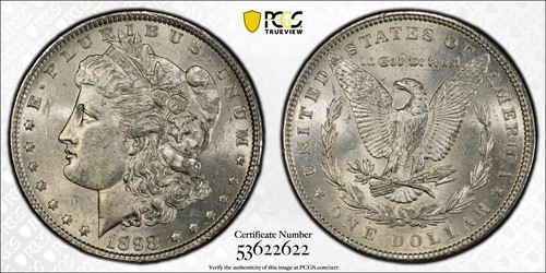1890 P Morgan Silver Dollar PCGS MS-64