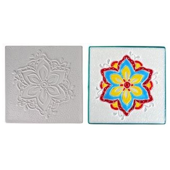 O.D.7”x 7 D.0.5"Mandala Texture Tile Mold Glass Fusing