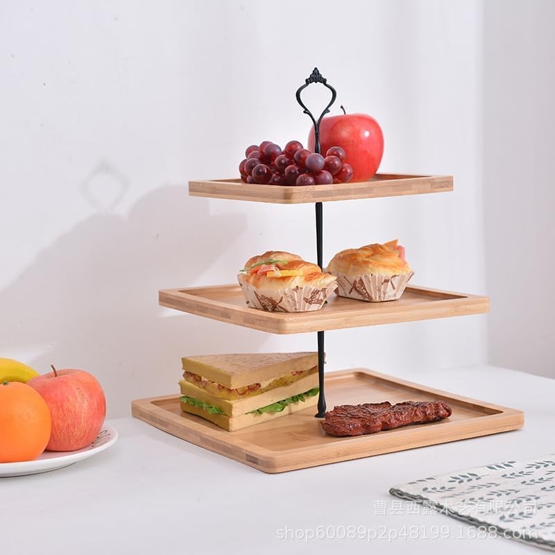 6 Sets 3 Tier Cake Stand Hardware Handles Black