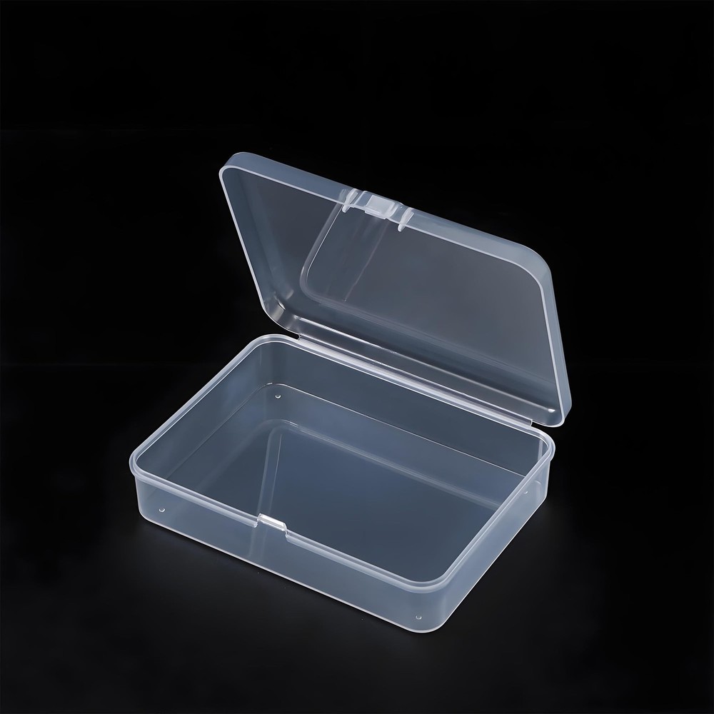 LJY 12 Pieces Rectangular Empty Mini Clear Plastic Organizer Storage Box Cont...