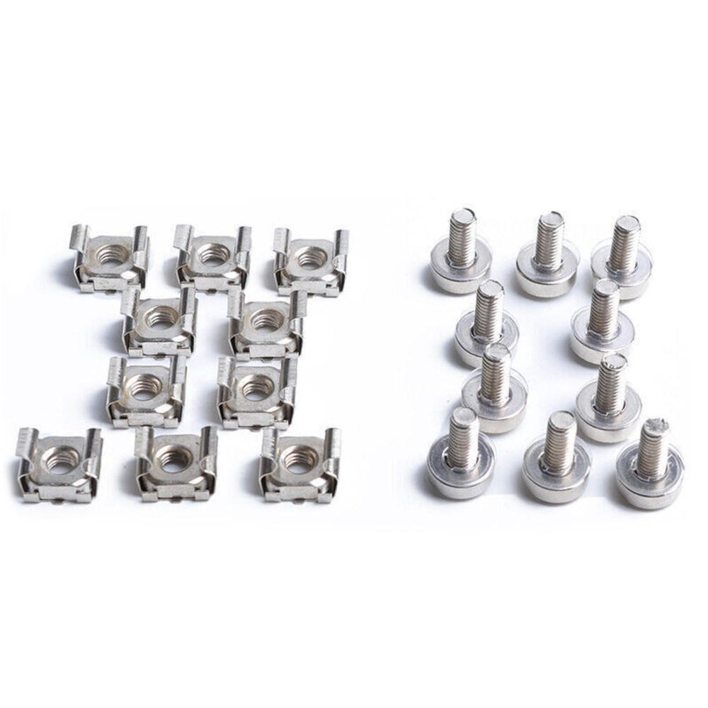 10pcs M5 Mounting Square Hole Cage Nuts & Screws For Server Rack Cabinet