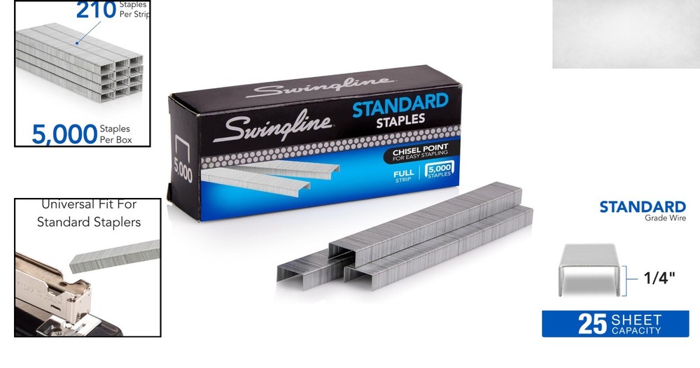 High-Performance Standard Staples – 5,000 Count, Secures 25 Sheets Efficiently