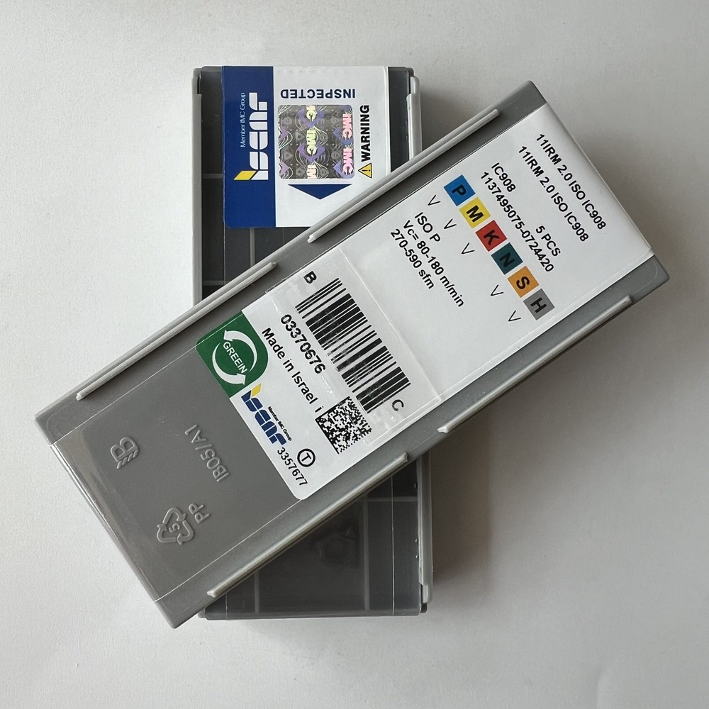 ISCAR / 11IRM2.0ISO IC908 / Industrial indexable carbide inserts 5 Pcs