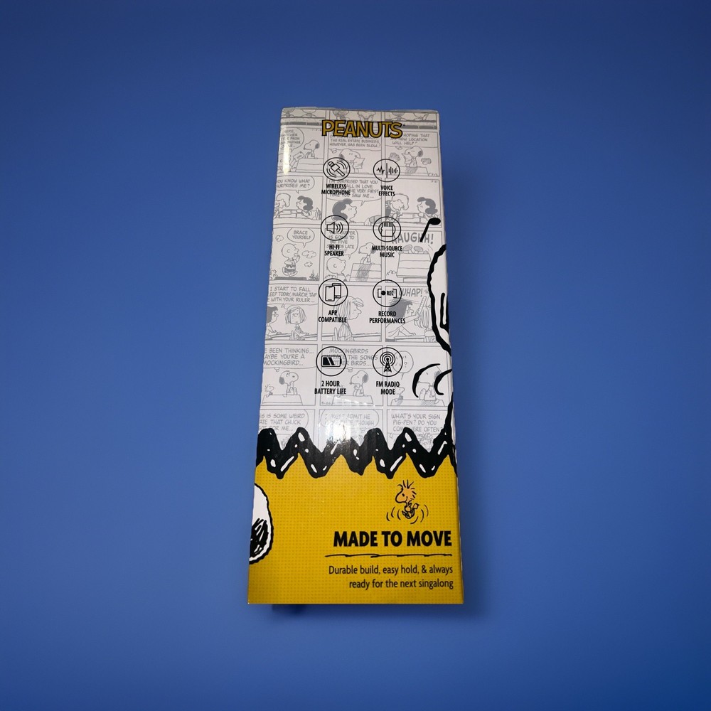 PEANUTS SNOOPY WIRELESS KARAOKE MICROPHONE BLUETOOTH SPEAKER SOUND EFFECTS NEW