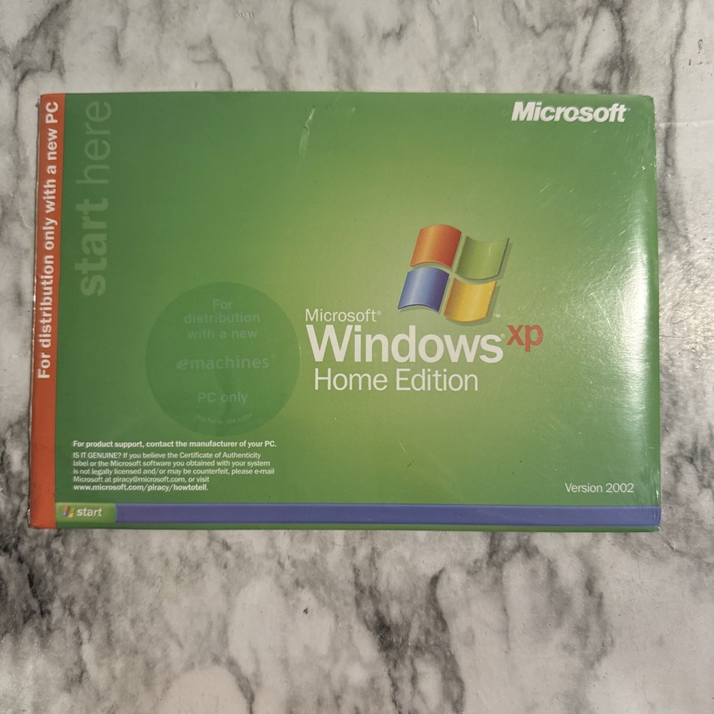 Microsoft Windows XP Home Edition Version 2002 for emachines PC - NEW SEALED