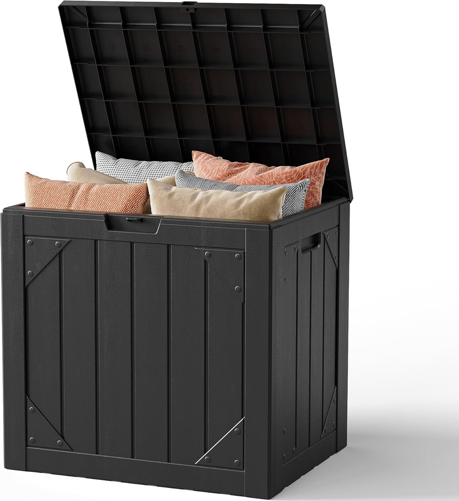 Outdoor Storage Box, 31 Gallon Lockable Waterproof Deck Storage Box, Yard Storag