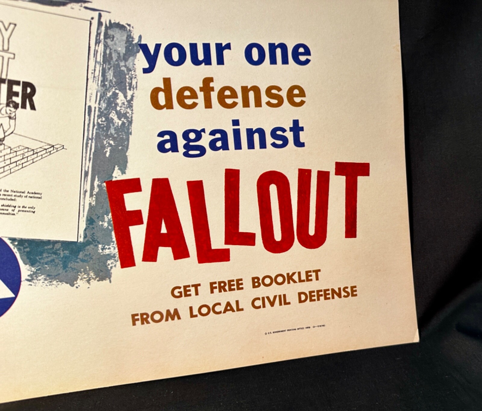 Vintage 1959 Civil Defense Fallout Shelter Poster