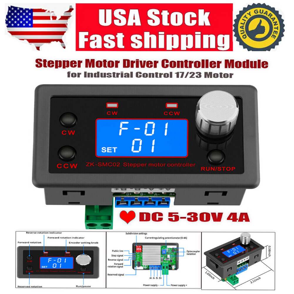 5-30V Stepper Motor Speed Controller Driver Forward Reverse LCD Module Pulse USA