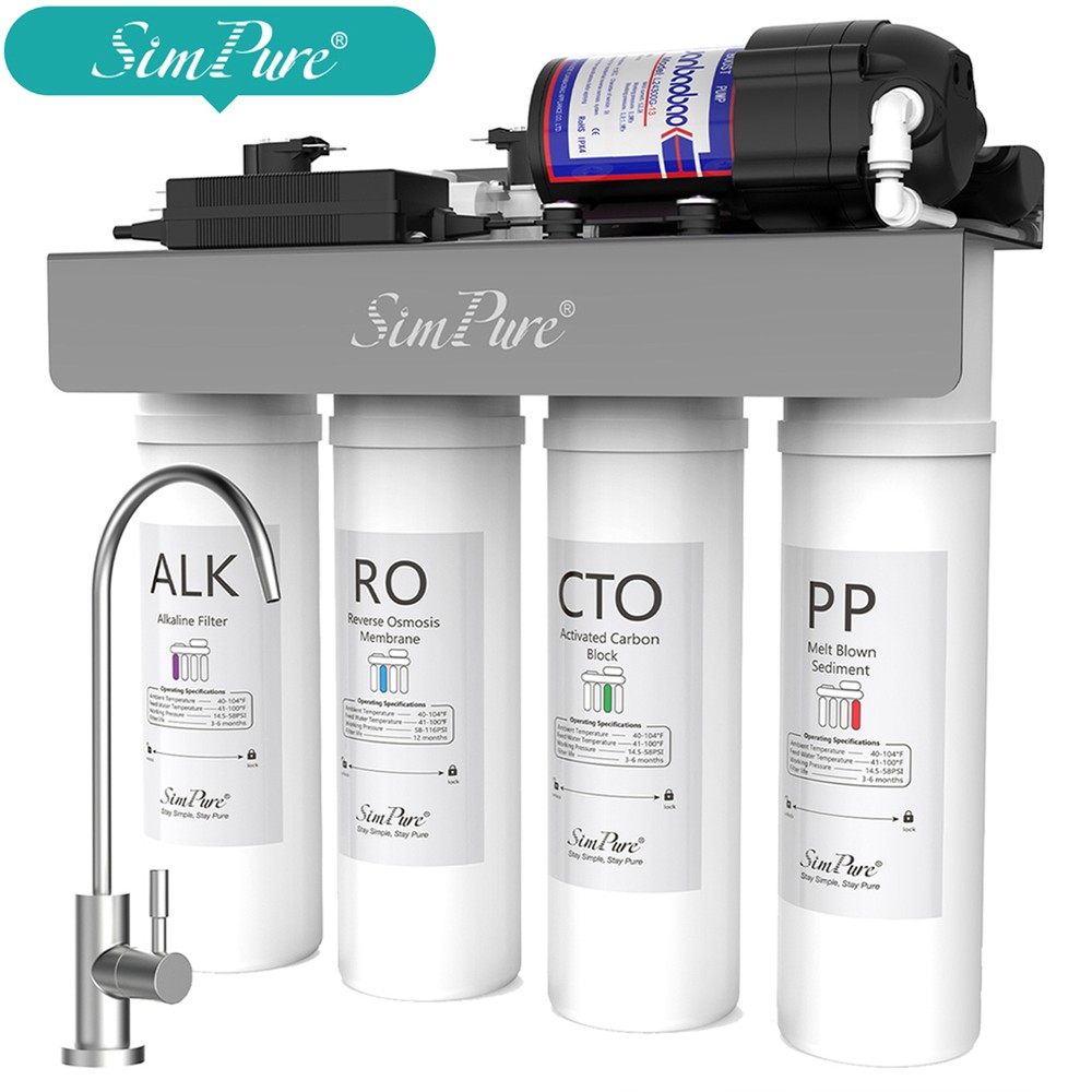 WP2-400GPD 8 Stage Alkaline pH+ Drinking Reverse Osmosis Water Filter System