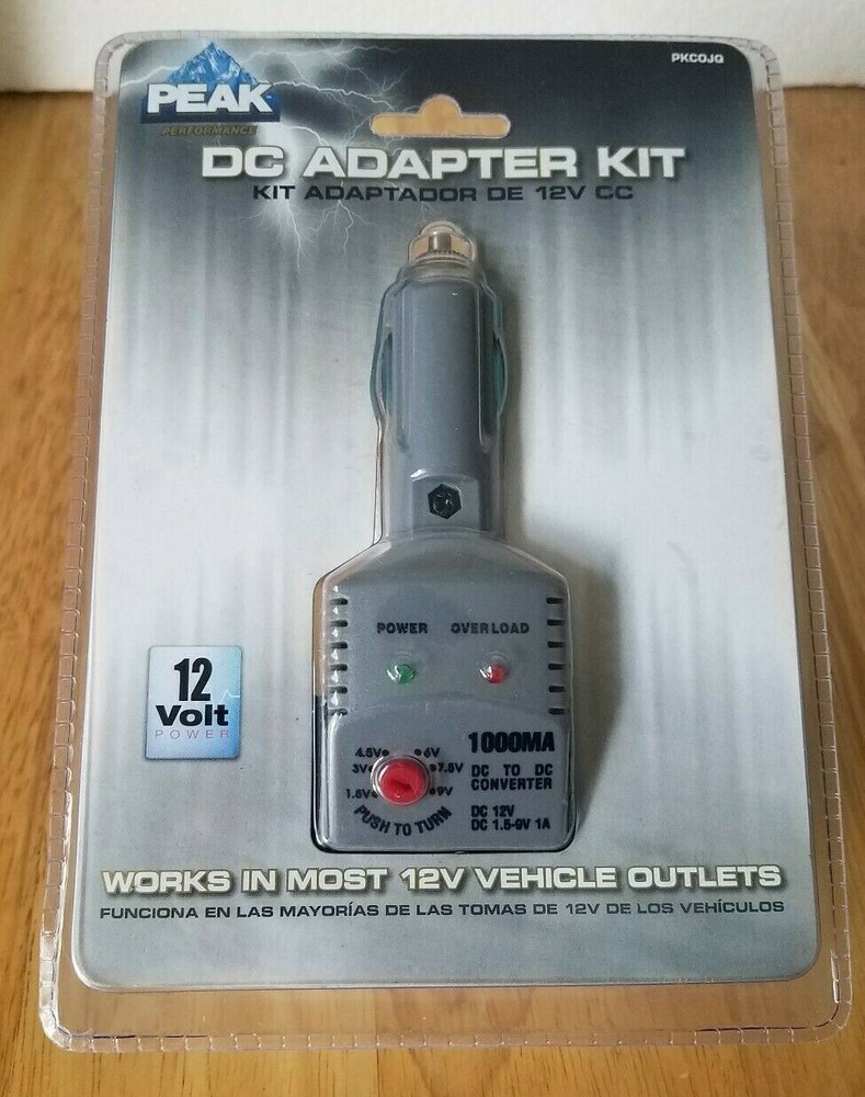 12 Volt DC Adapter Kit - Peak Performance - Model PKCOJQ - For Vehicle Outlets
