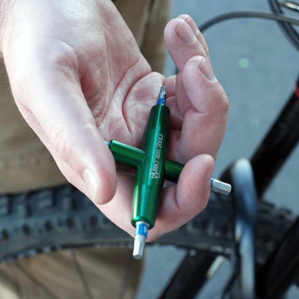 Abbey Bike Tools 4-Way Multi-Tool with Interchangeable Bits Green, 10-Piece Bit