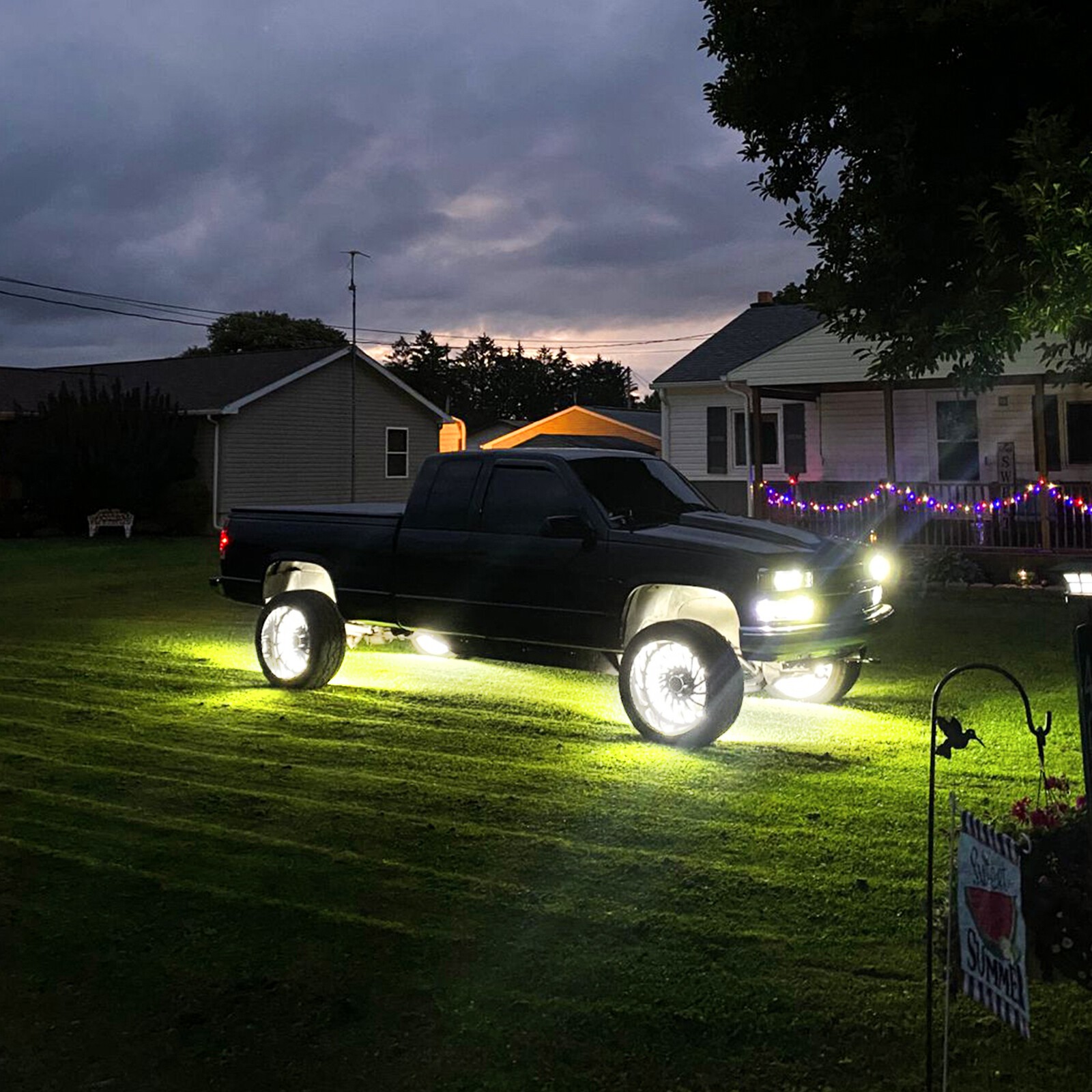 4Pcs 17" Inch 5-Row Pure White LED Wheel Lights Car Rim Lights Ultra-Bright