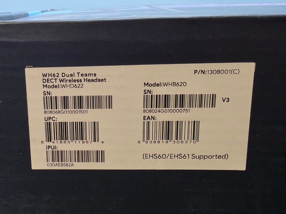 Yealink WH62 Dual Teams DECT Wireless Headset EHS60/EHS61 Support New & Sealed