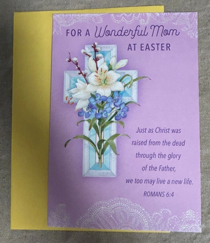 Happy Easter Greeting Card & Envelope ~ Mom ~ Religious
