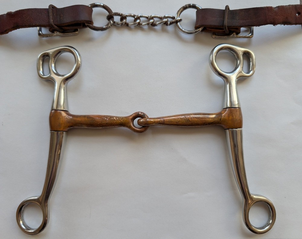 Tom Thumb Western Snaffle Bit Copper mouth 5” with Chain