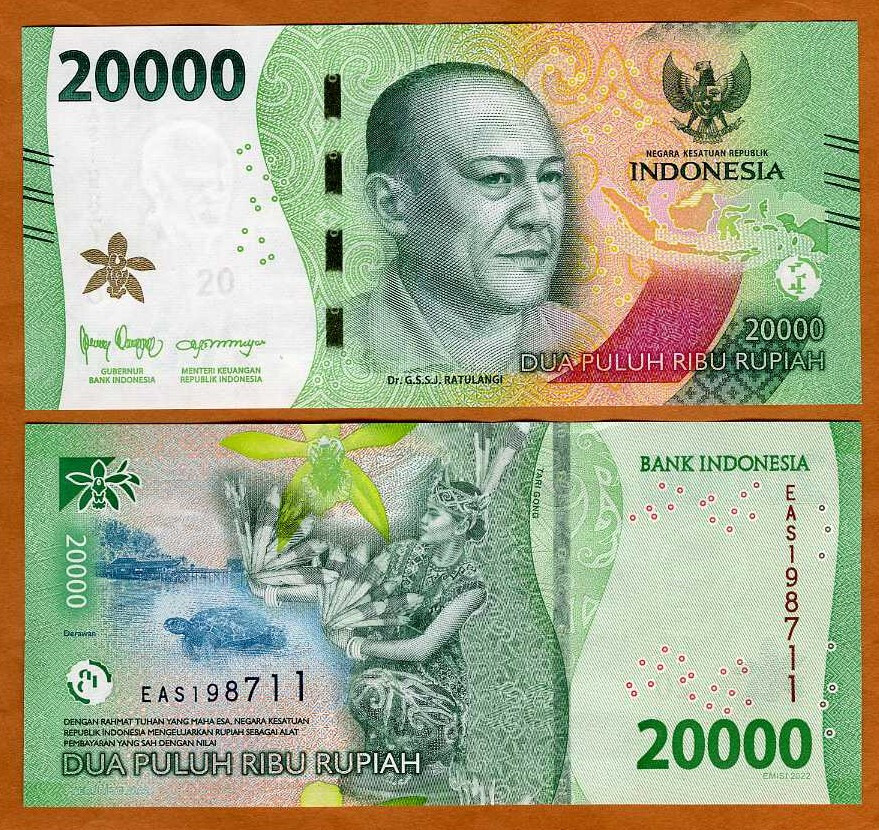 Indonesia, 20000 Rupiah, 2022, P-W166, Redesigned, UNC   New family of notes