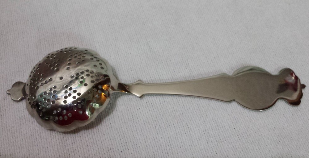 Konge Regit Danmark Silver Plated Sugar Sift Tea Strainer Spoon Crown Christian