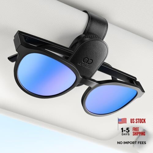 Sunglass Holder for Car Visor - [1s One-Hand Access] [Never Fall Secure] Car