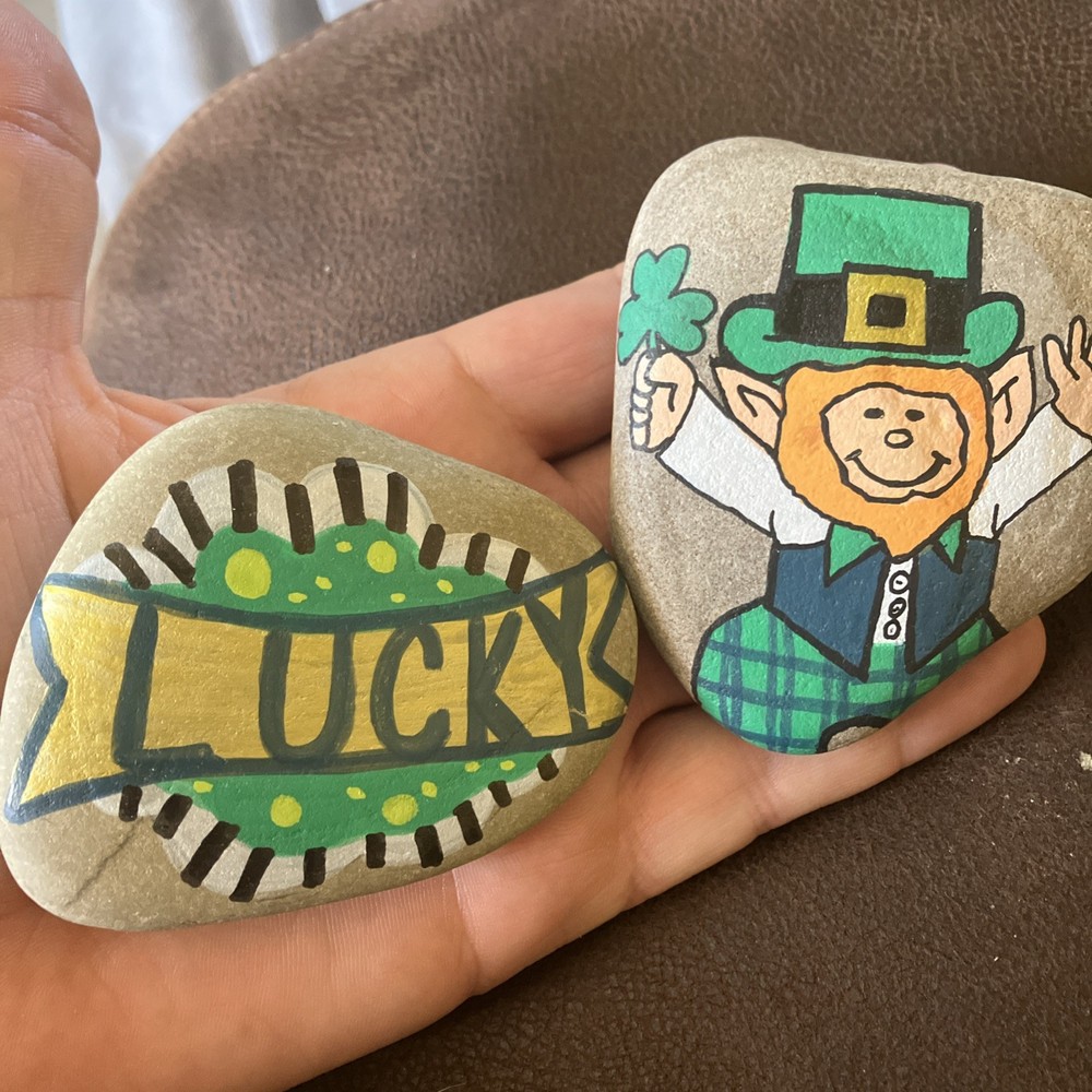 Hand Painted Rocks St Patrick’s Day