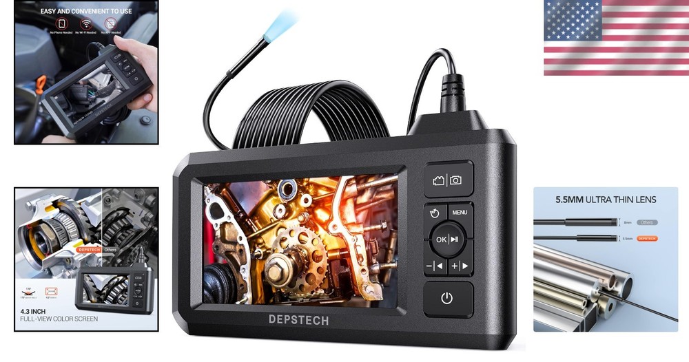 Advanced 5.5mm Borescope Camera with Lights & Photo Capture