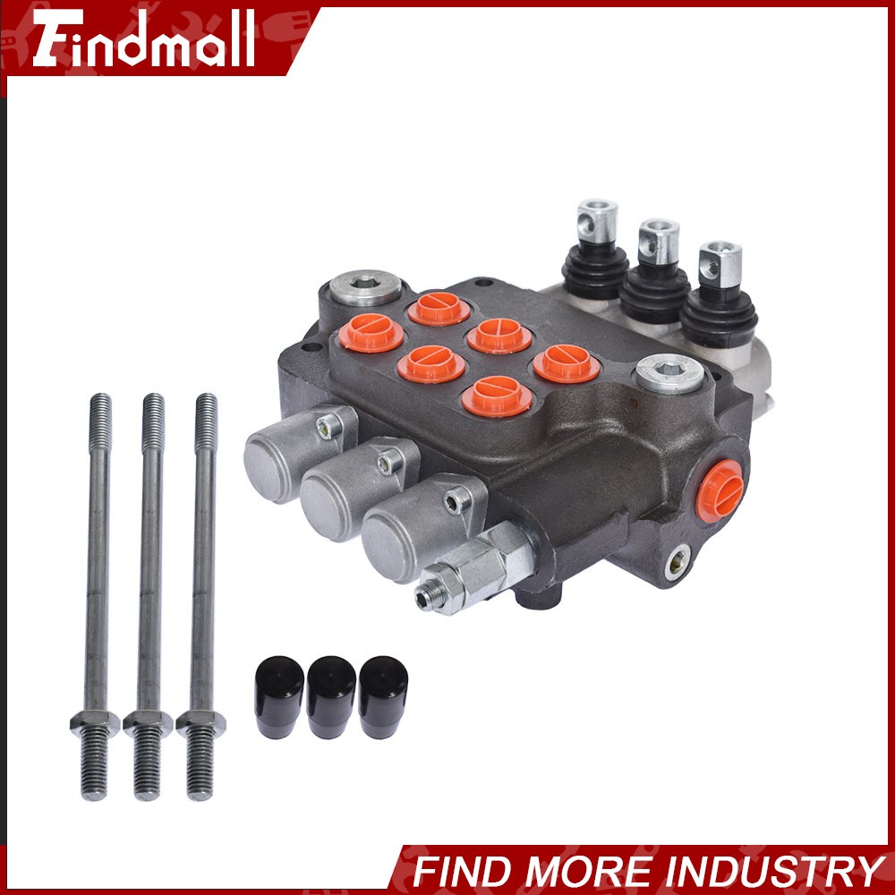 3 Spool 21 GPM Hydraulic Monoblock Double Acting Control Valve SAE Ports NEW