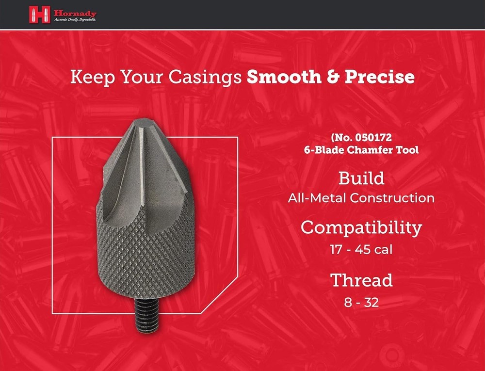Hornady 6-Blade Inside Diameter Chamfer Tool, Small Caliber - 050172