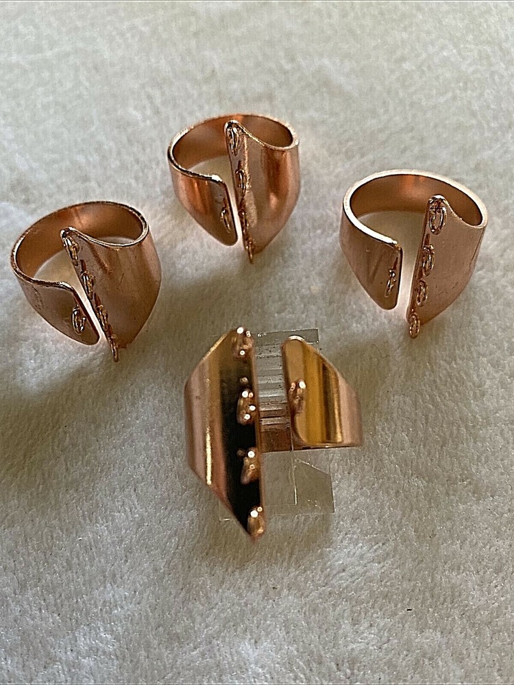 24 pcs  ~ Copper Adjustable Ring Blanks with 5 Loops