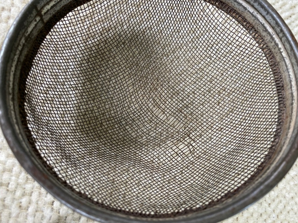 Vintage Wood Handle Strainer and Brush