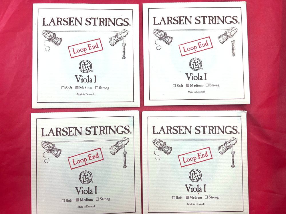 4 x 100% Authentic Larsen Viola A Strings 4/4 Regular Version Loop