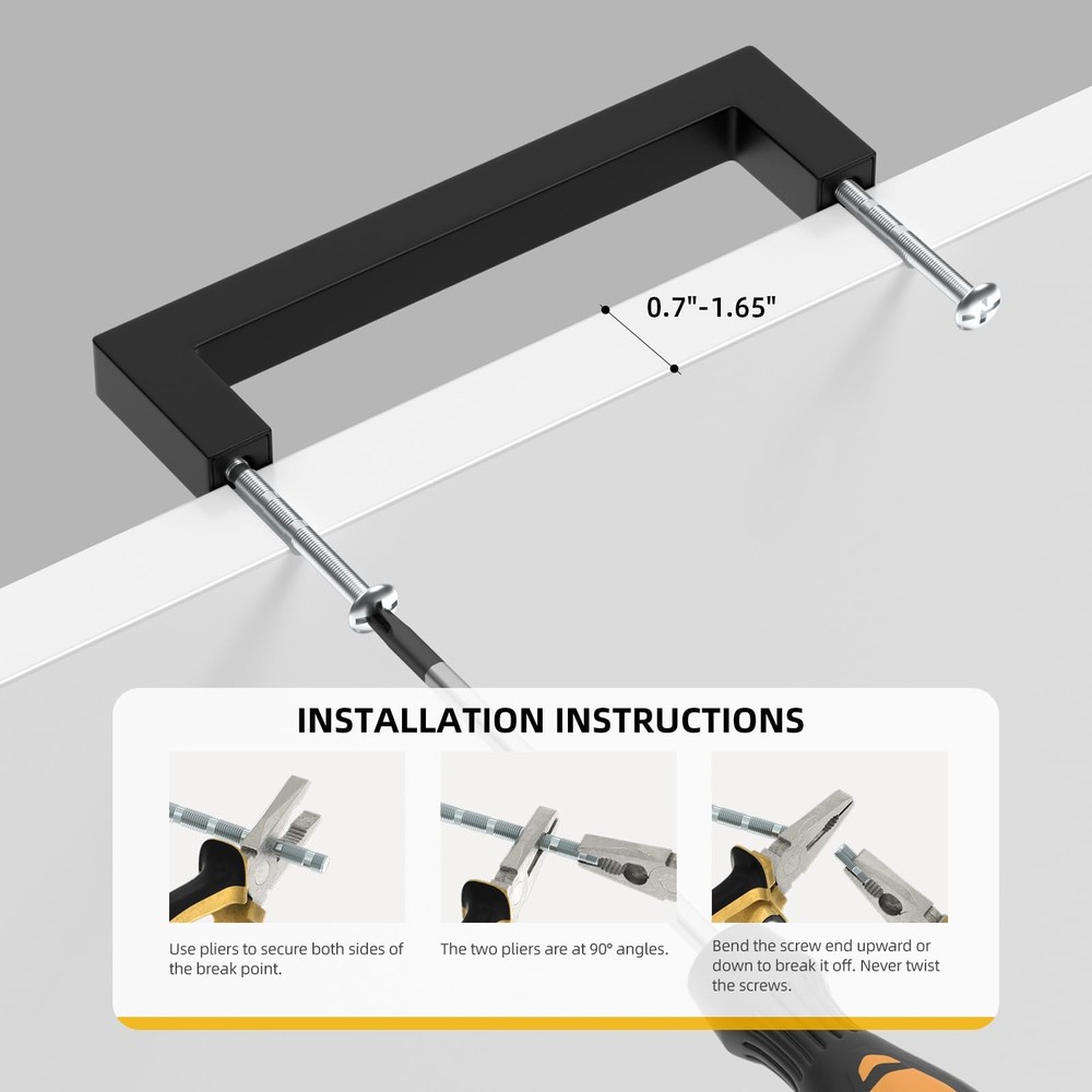 5 Pack Black Cabinet Pulls 4-1/2in Drawer Pulls Modern Kitchen Cabinet Handle...