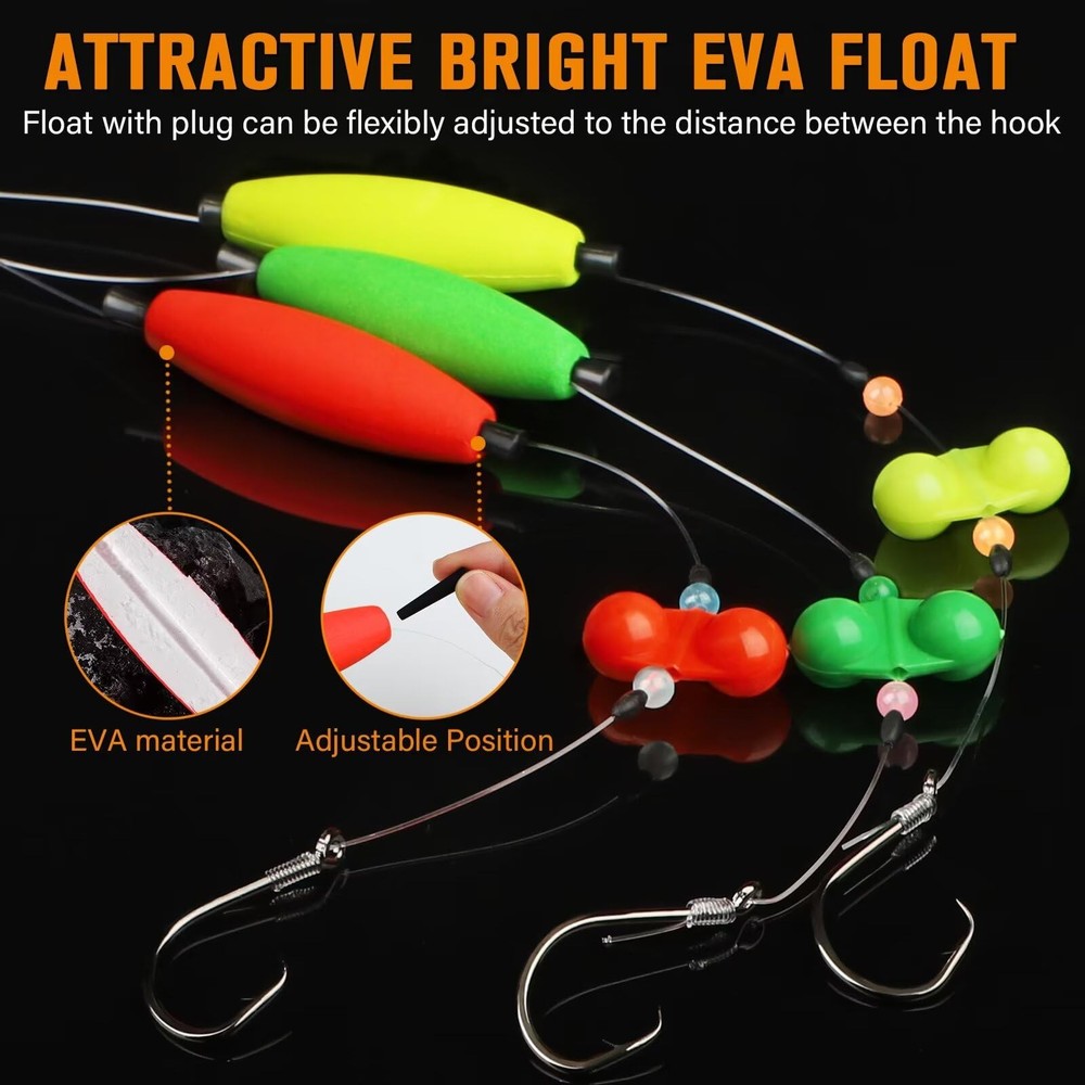 Dovesun Catfish Rigs Santee Rig Float 23", Cigar Float-5/0Hook * 6PCS