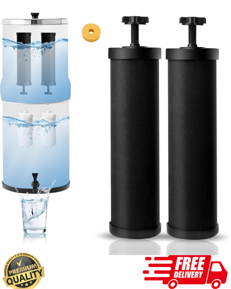 Gravity Water Filter Replacement Carbon & Fluoride Purifier Filter Combo 2Pack