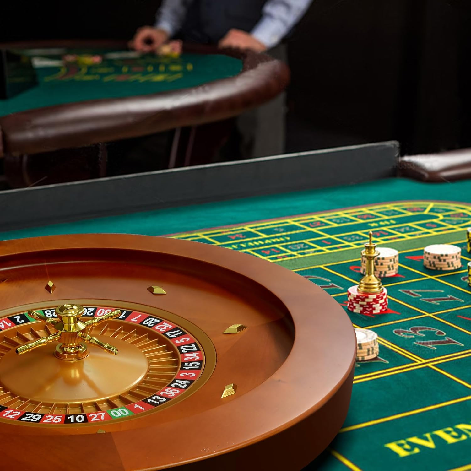 Deluxe Wooden Roulette Wheel Casino Grade Precision Bearings Roulette Wheel Set