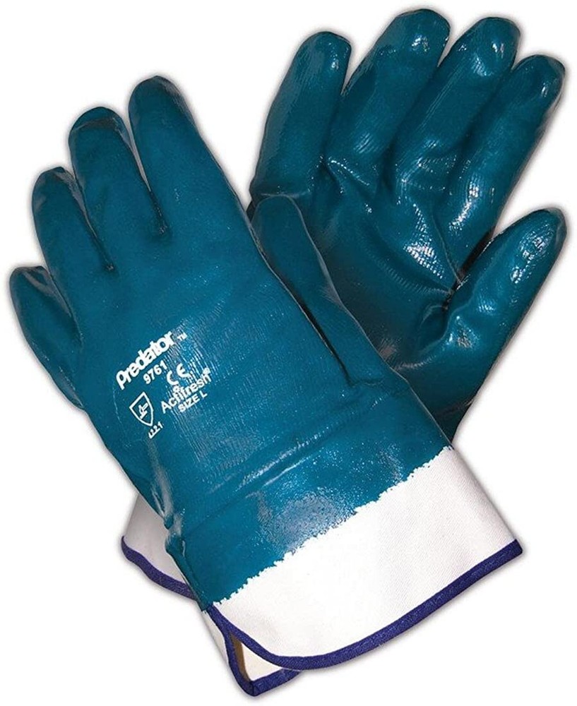 12 PR. 9761 MCR Predator Series Fully Coated Smooth Nitrile Work Gloves LARGE
