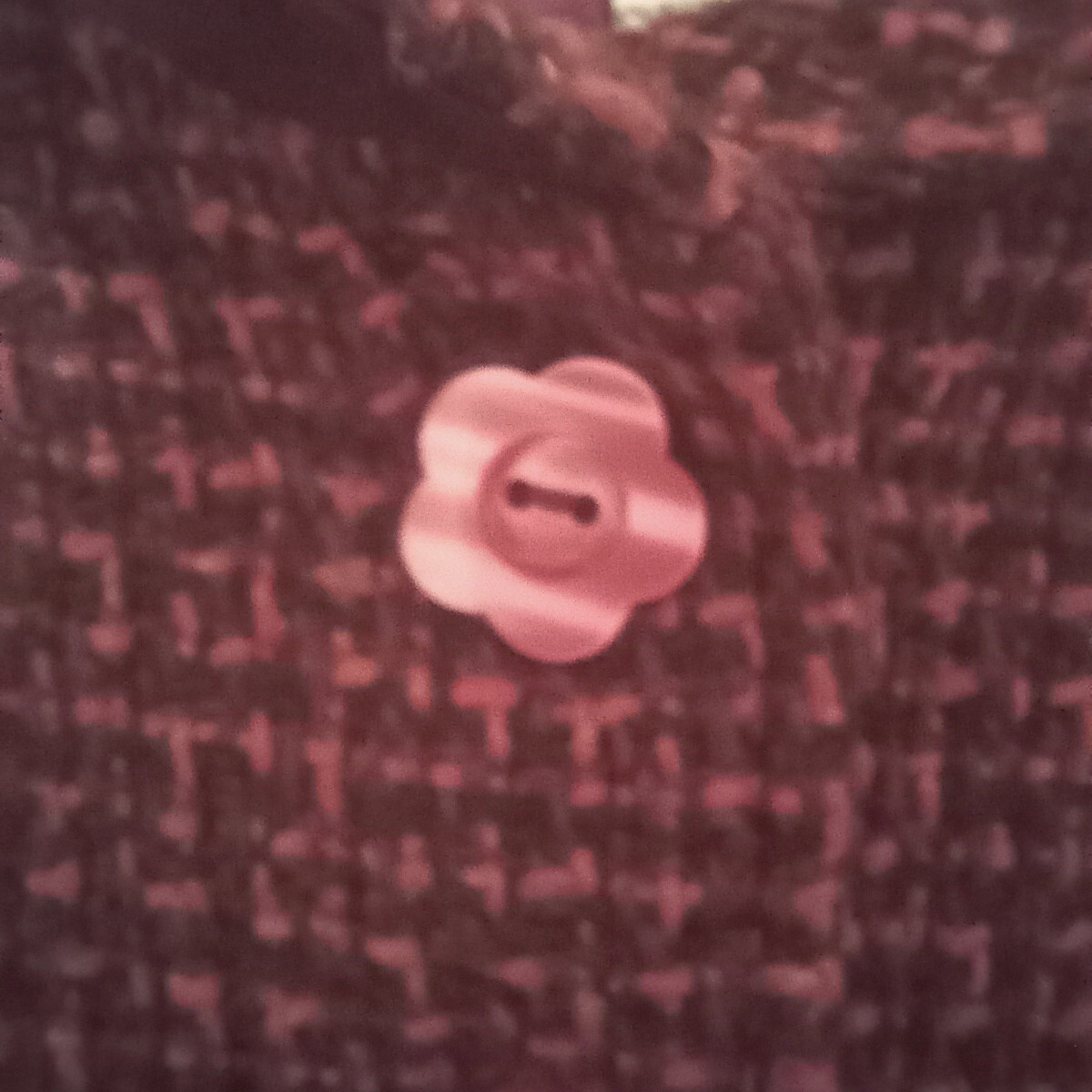 Dollhouse Pink Single Breasted Tweed Peacoat-Size XS-Pockets-Lined-Flower Button