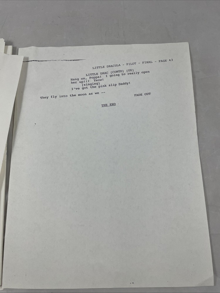 Little Dracula Little D's Surprise Pilot Script Hickey McCoy