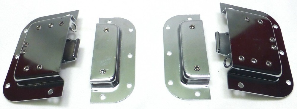 (2) Two Chrome - Plated Medium Butterfly Latches (Split Dish) For ATA Road Cases