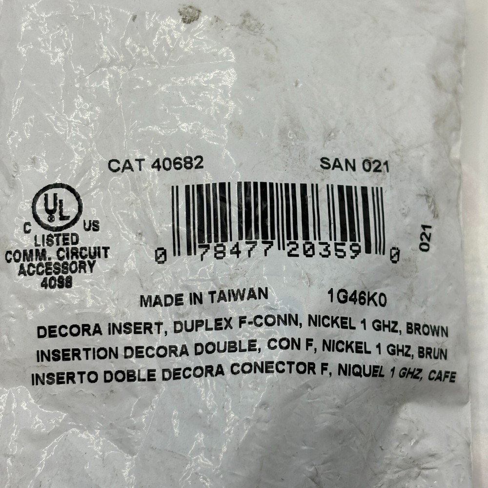 Leviton 4068I CATV Video Decora Insert Flush Mount Jack Ivory ⭐